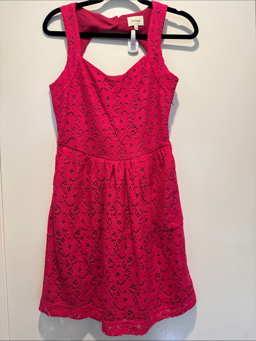 Deletta Fuchsia Lace Fit-and-Flare Dress